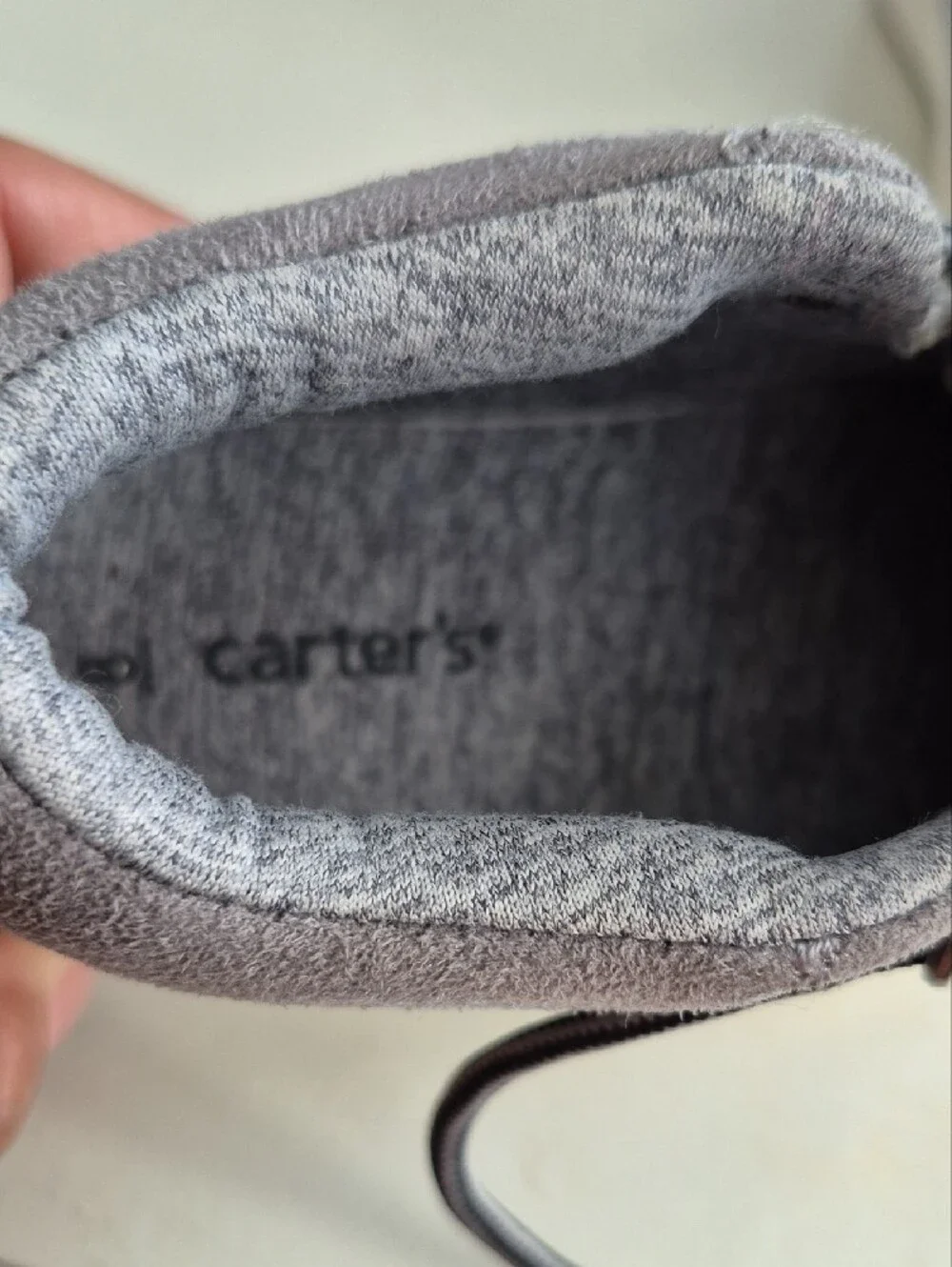 Carter's Grey Suede Kids Boys Lace-Up Closure Sneakers Rubber Sole Size 8